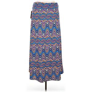 Jon & Anna Womens Blue Medium Casual Cinch Waist Wide Band Flare Hem Maxi Skirt